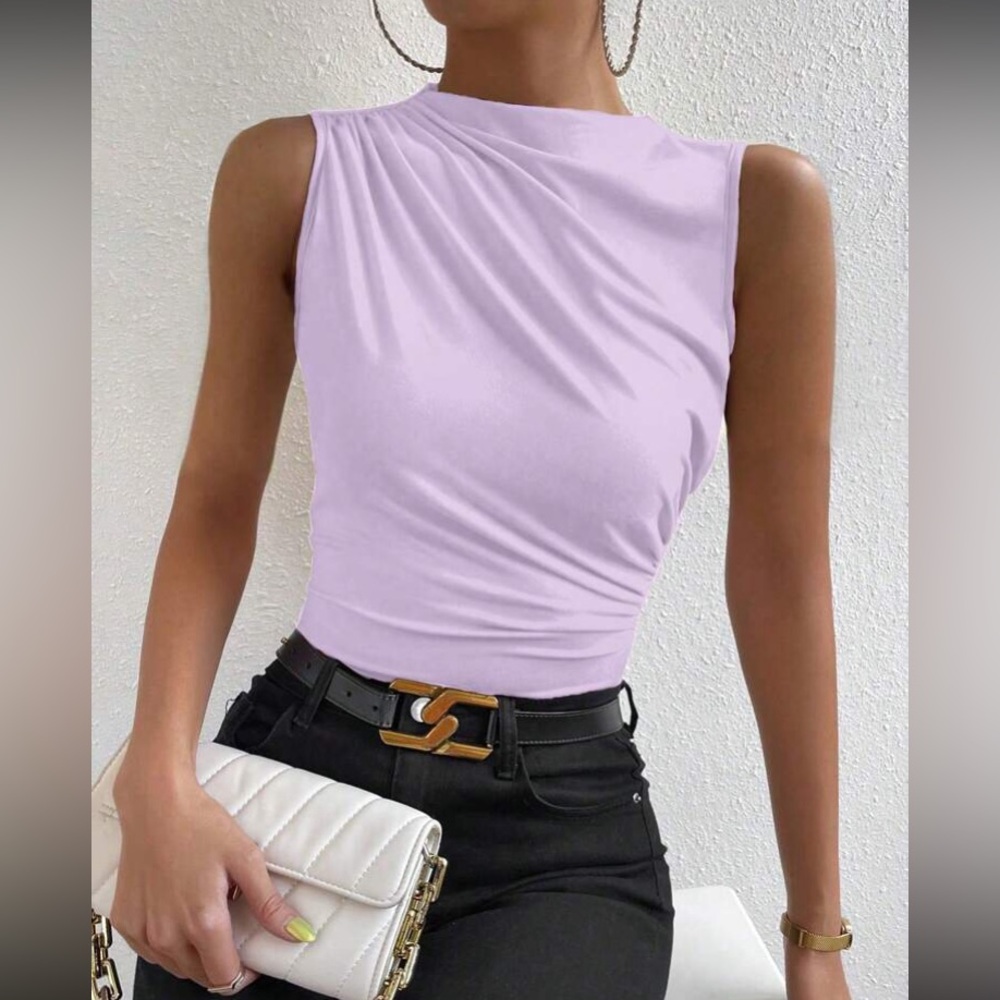 Elegant Purple Sleeveless Top